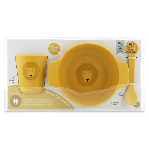 conjunto de refeição em silicone mr. Lion