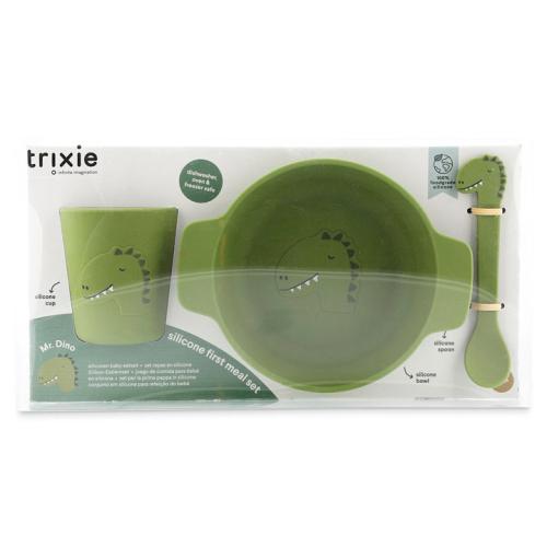 conjunto de refeição em silicone mr. Dino