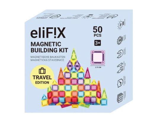 Kit Magnético de Construção eliFIX Travel – 50 Peças