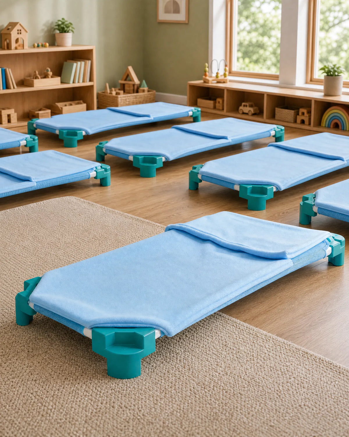 Lençóis Térmicos Tipo Saco Cama para Catre de Creche e Jardim de Infância — 130 × 60 cm, Anti-Borbotos e Laváveis