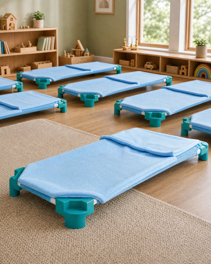 Lençóis Térmicos Tipo Saco Cama para Catre de Creche e Jardim de Infância — 130 × 60 cm, Anti-Borbotos e Laváveis