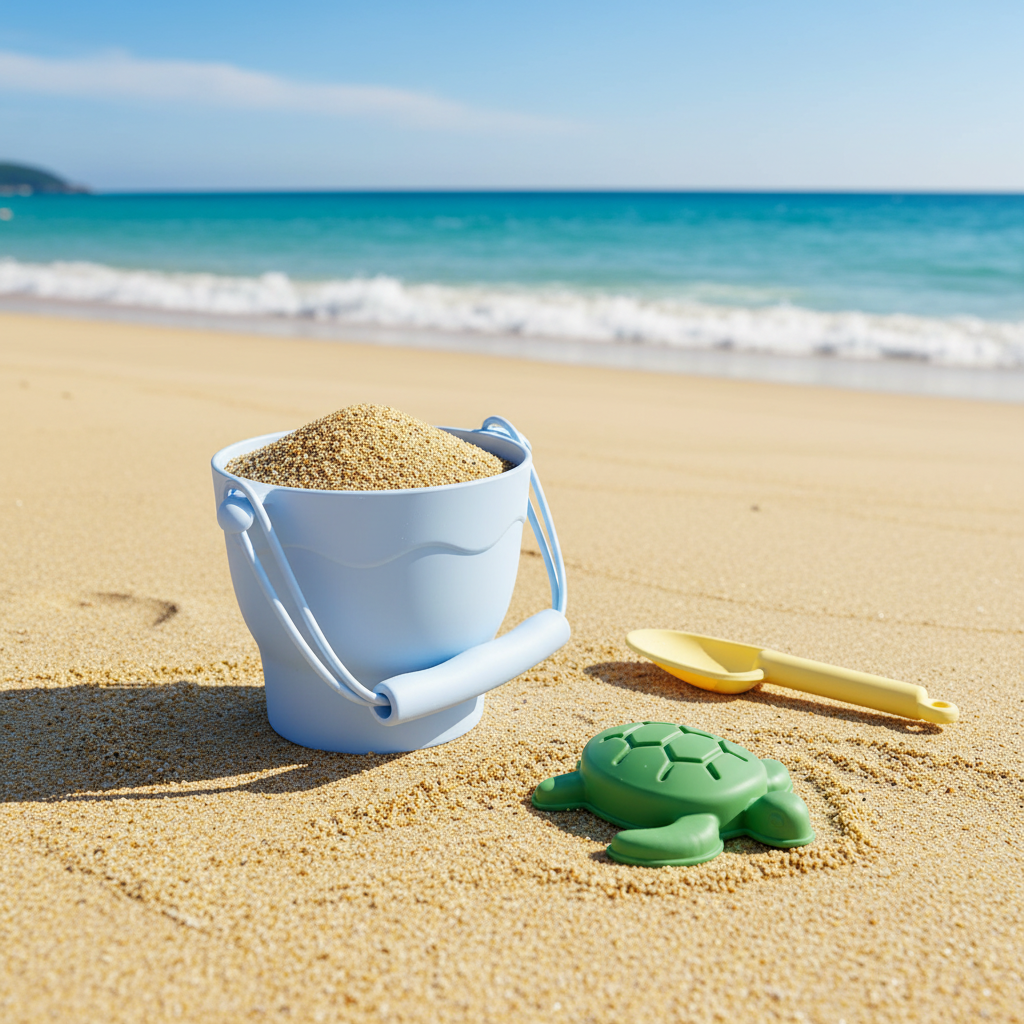 Conjunto de Praia Weibo — Contexto balde com areia e formas