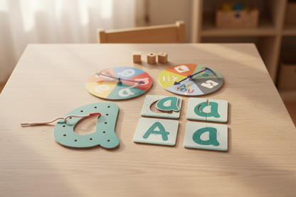 Jogo O Desafio das Vogais — Lifestyle componentes em mesa