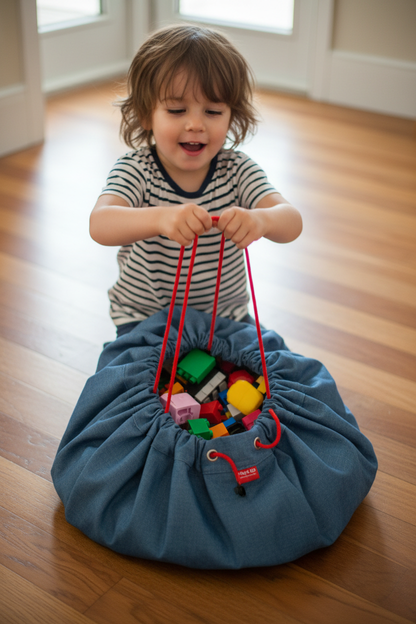 Saco 2 em 1 Play & Go — UGC criança a fechar saco