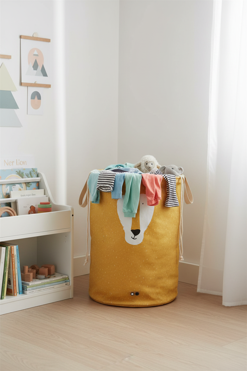 Saco Arrumação Grande Trixie — Lifestyle roupa e brinquedos no quarto