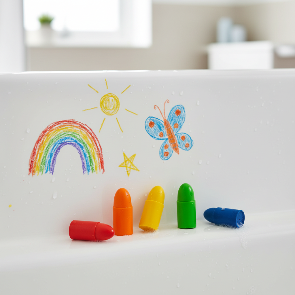 Lápis para Banho Ludi — Contexto desenhos na banheira