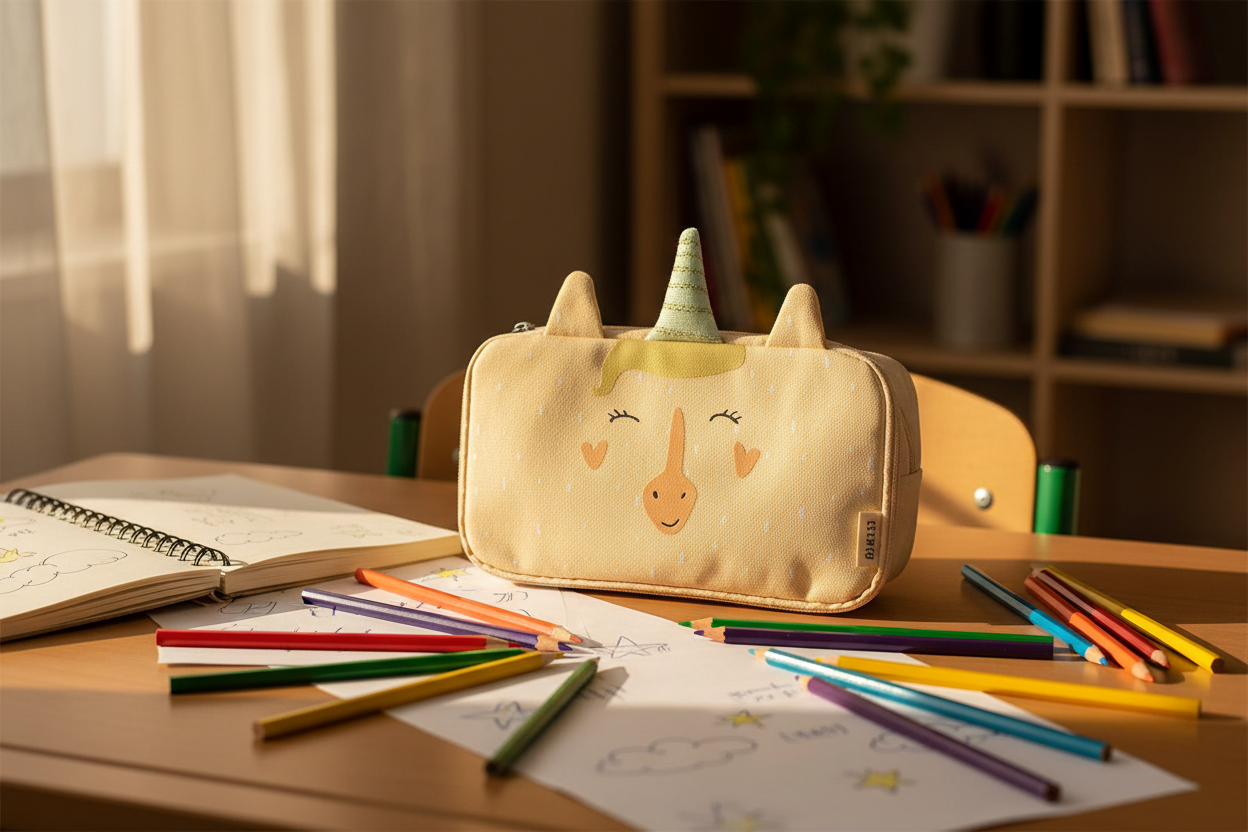 Estojo Retangular Trixie — Contexto secretária escolar