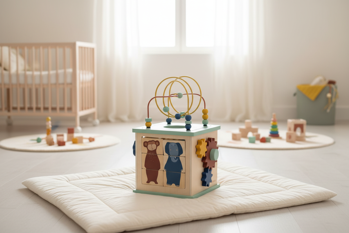 Cubo de Atividades Trixie — Lifestyle quarto escandinavo