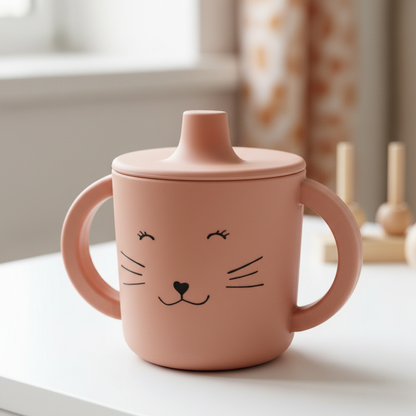 Copo Aprendizagem Mrs. Cat Trixie — Contexto detalhe cara gato e pegas