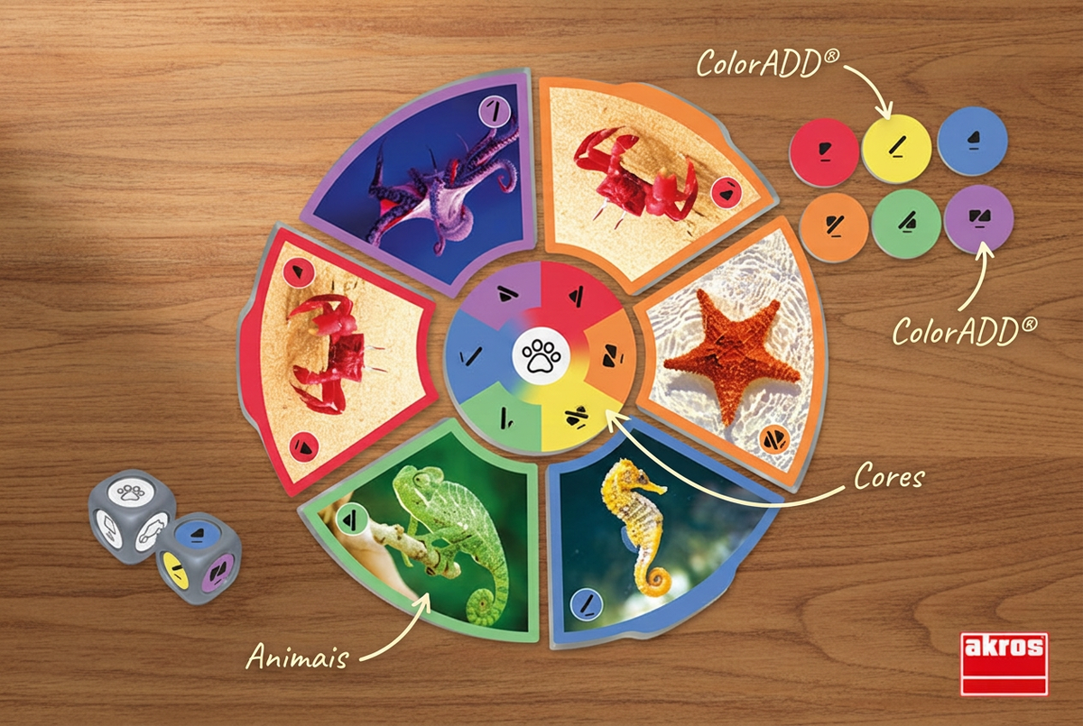 Jogo Cor para Todos com os destaques ColorADD, Cores e Animais